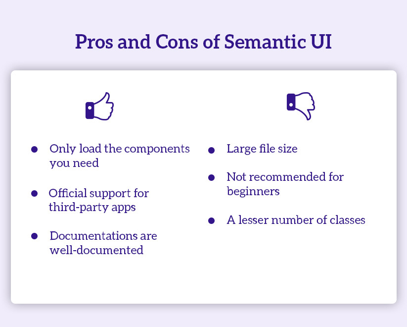 Semantic UI pro & con